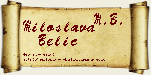 Miloslava Belić vizit kartica
